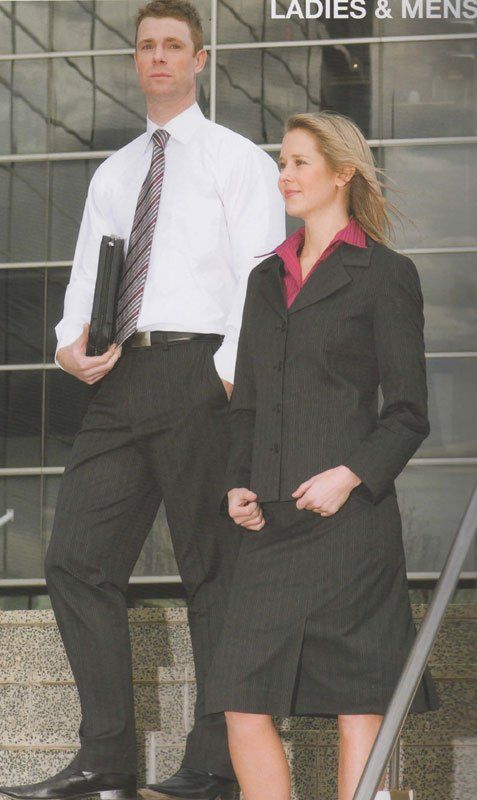two people wearing formal outfits