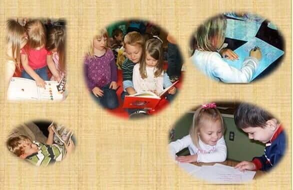 Kids reading Books and Writing — Child learning center in Loomis, CA Kids reading Books and Writing — Child learning center in Loomis, CA