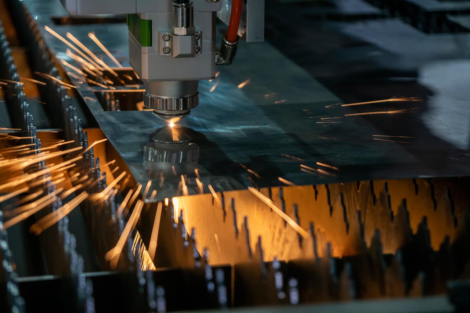 Sheet Metal Plate being Laser Cut — Merrillville, IN — Northwest Indiana Fabrication LLC