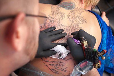 applying a tattoo applying a tattoo