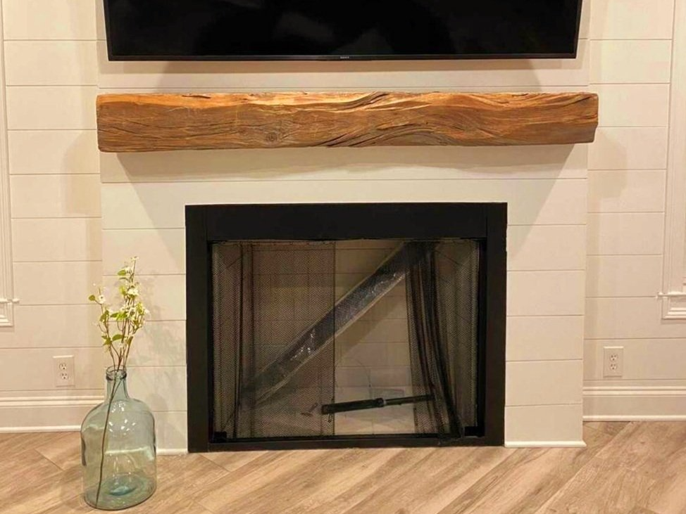 Hand Hewn Mantel