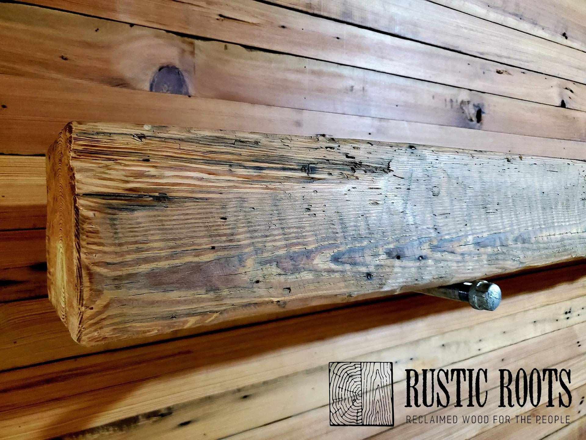 Large Heart Pine Mantel