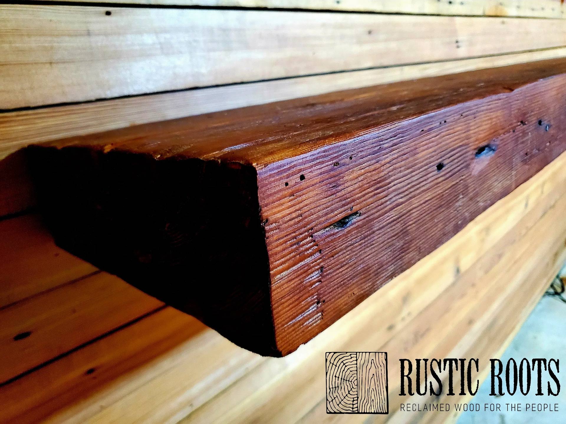 Med. Heart Pine Mantel