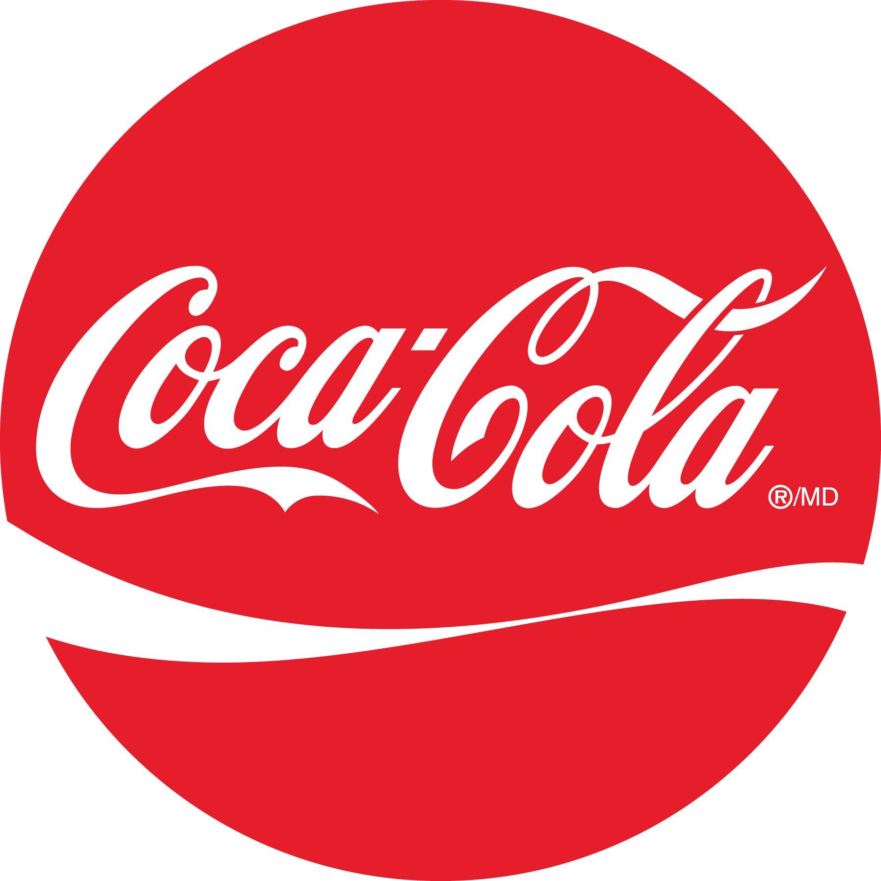 Red Coca-Cola logo with white script inside a red circle