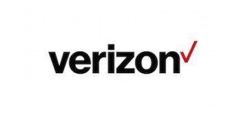 Verizon logo in black with a red checkmark