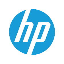 HP logo in white on a blue circle