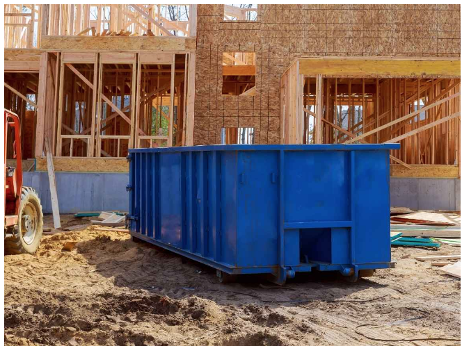 Roll off dumpster at new construction house