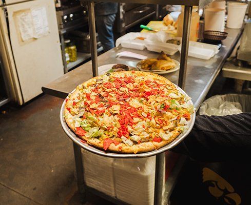 Pizza on Silver Plate