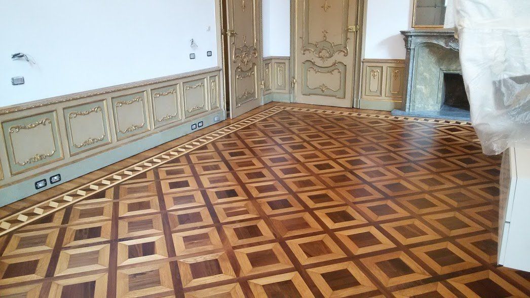 pavimento in legno in stile classico