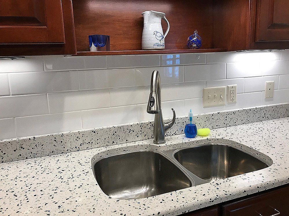 Fabrication — Beautiful Kitchen Sink After Cutting Process in Naples, FL