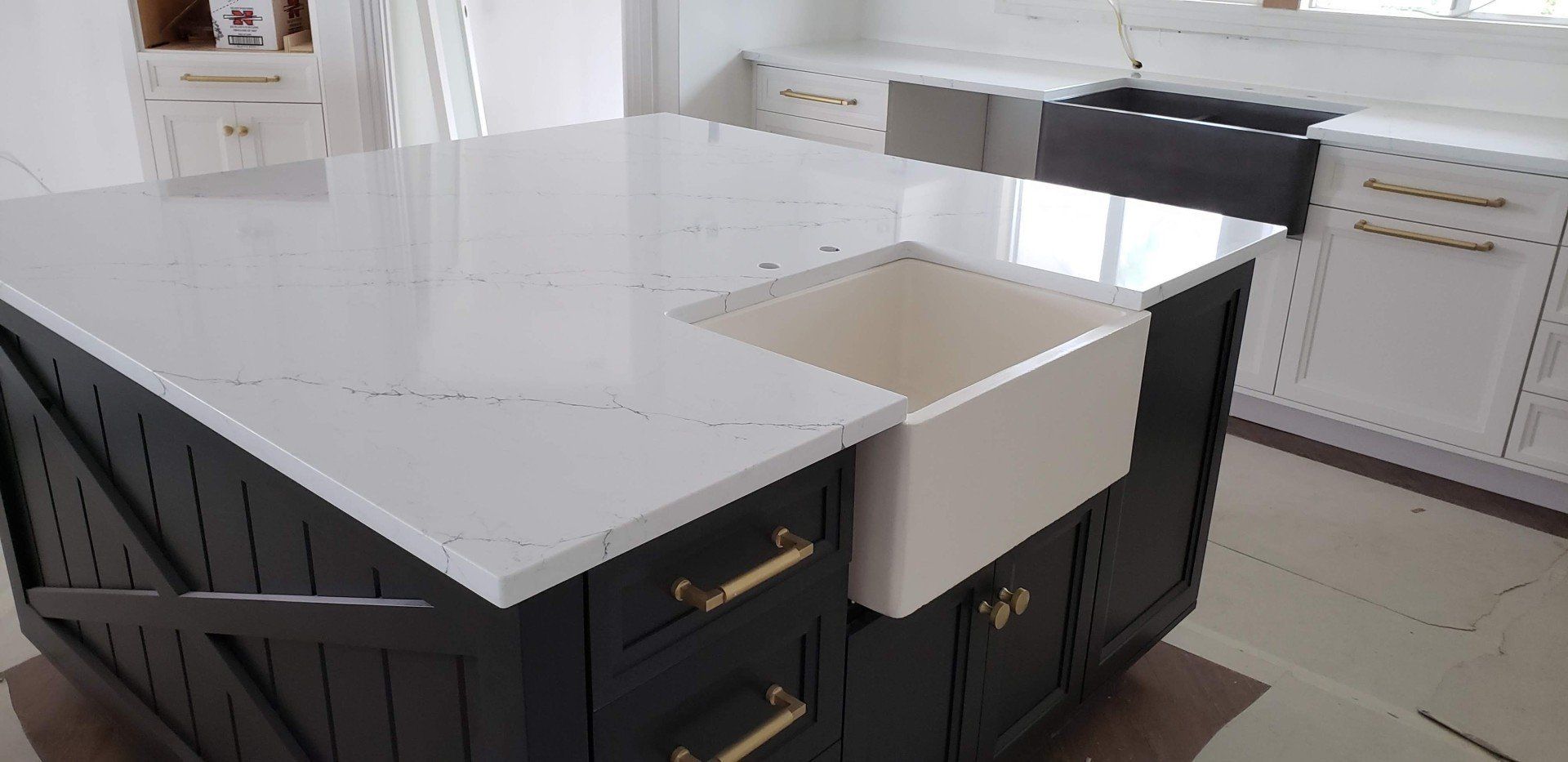 Clean White Fabricated Countertop 2nd Angle — Naples, FL — Rain Forest Marble Inc.
