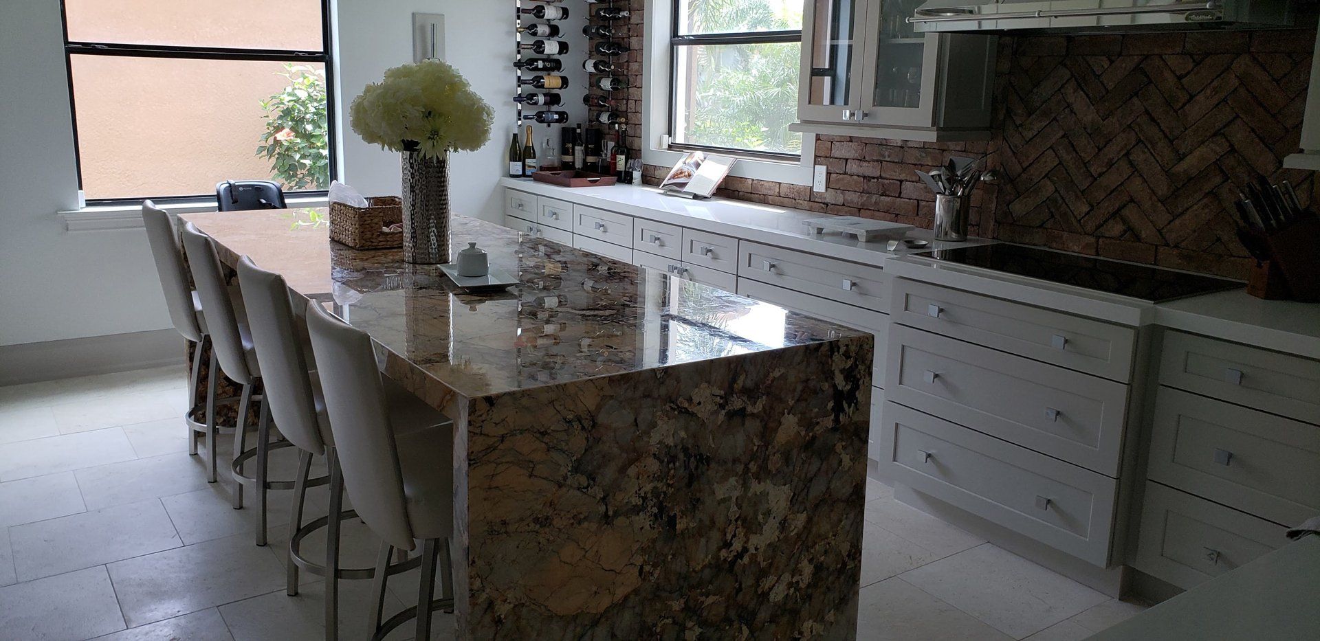 Newly Fabricated Modern Countertop — Naples, FL — Rain Forest Marble Inc.