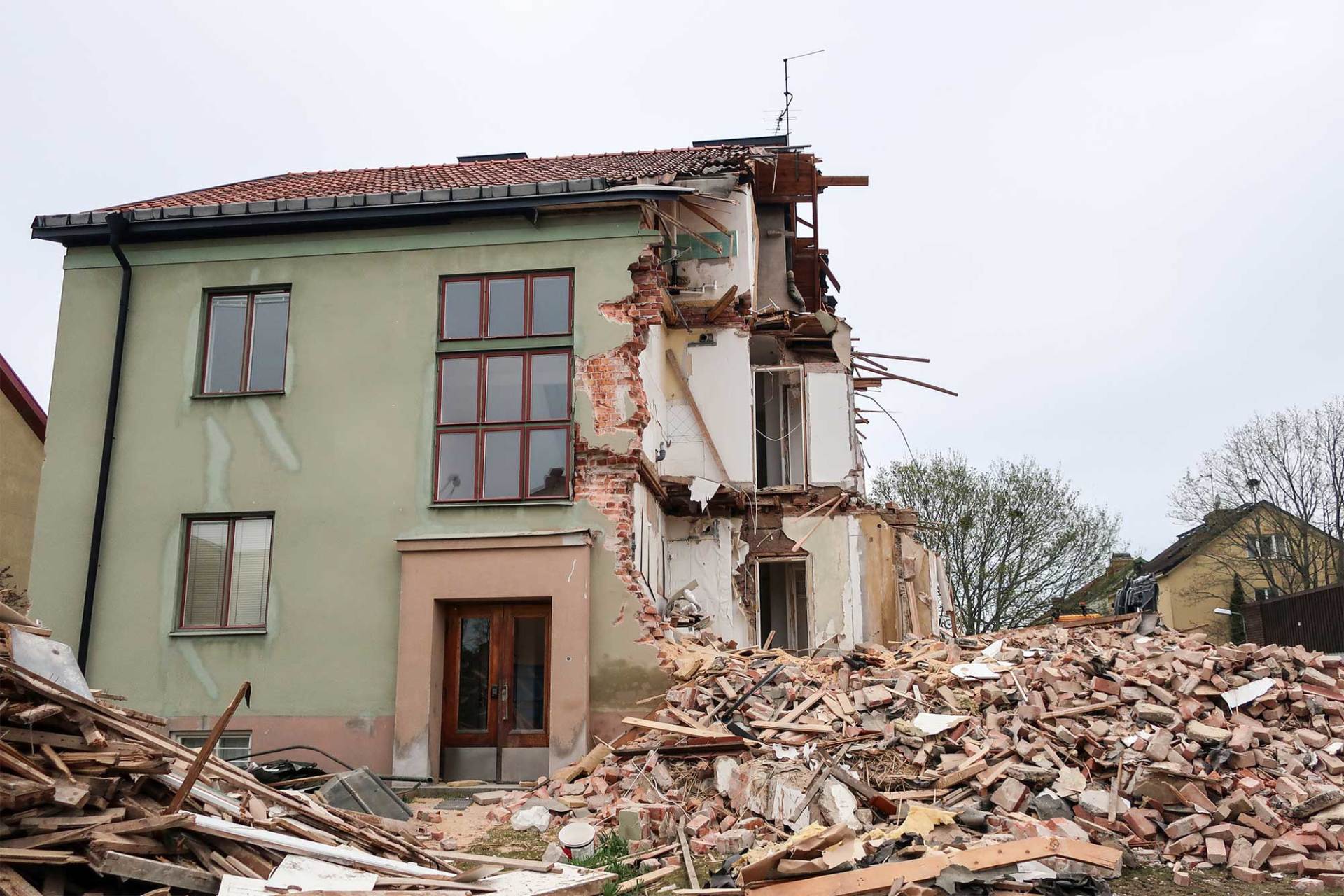Demolished House Made of Bricks — Monroe Township, NJ — Slammin Canz, Inc.