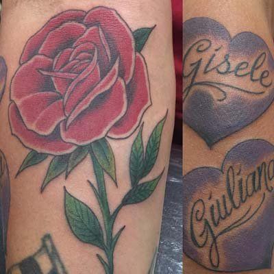 flower and heart tattoo