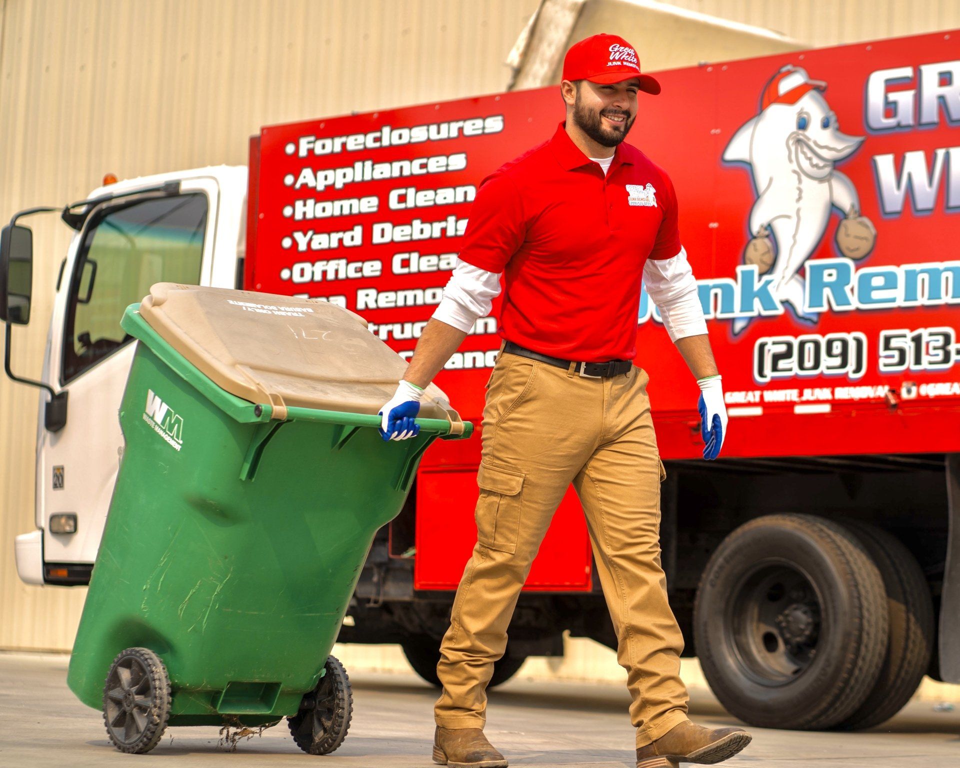Junk on Bin — Stockton, CA — Great White Junk Removal Junk on Bin — Stockton, CA — Great White Junk Removal