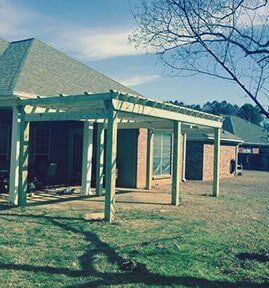 Pergolas Installation — White Pergola in Pearl, MS