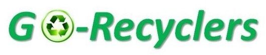 A green and white logo for go recyclers