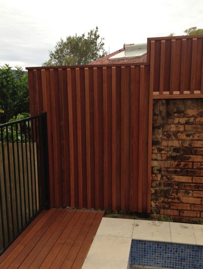 fence next to pool