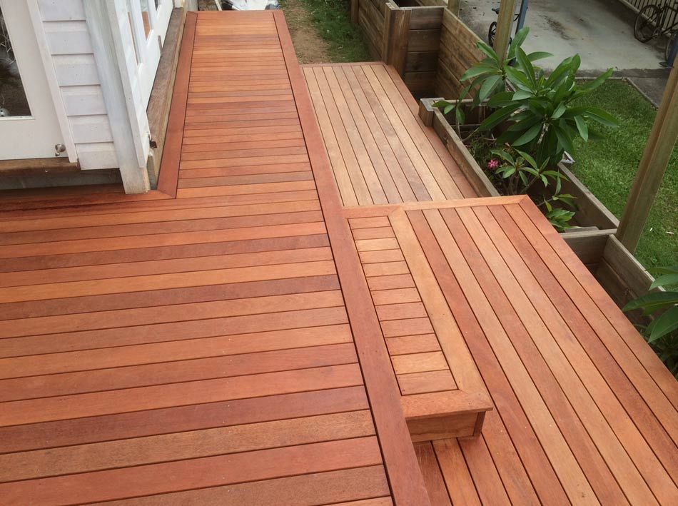 three wood steps