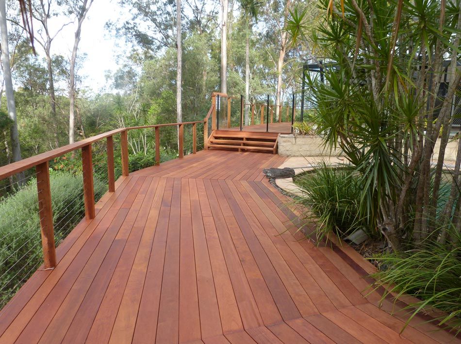 long wood deck