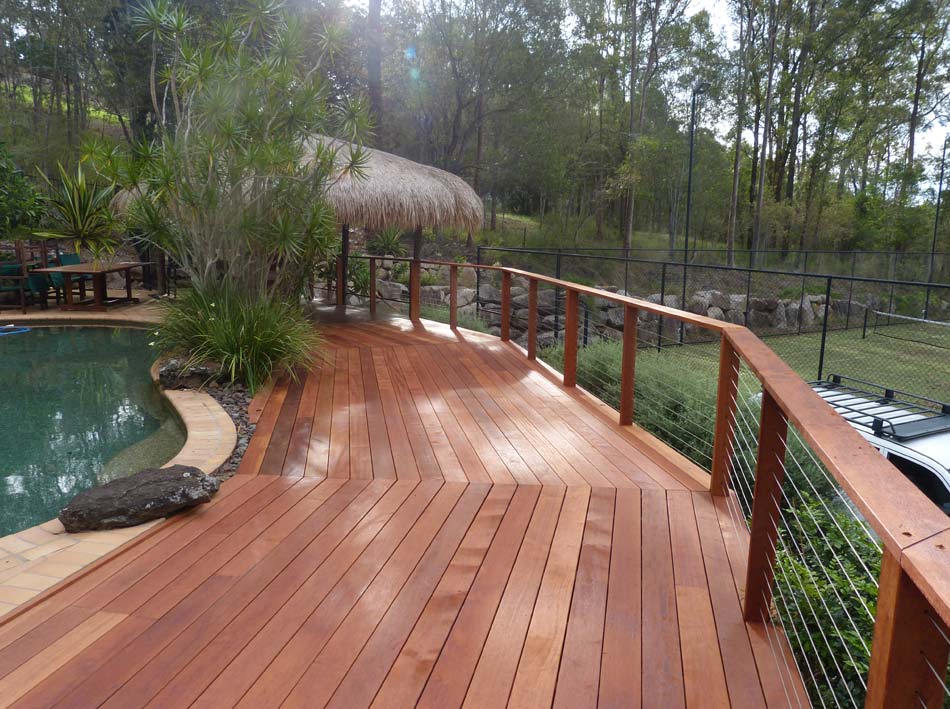 wood pool deck