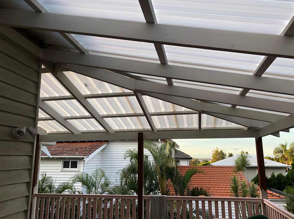white angled pergola