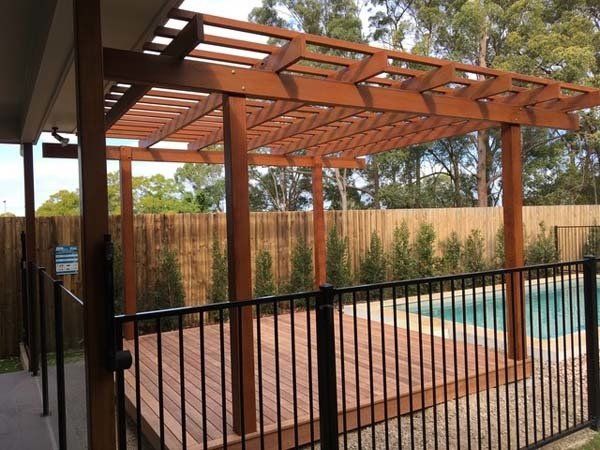 light wood pergola
