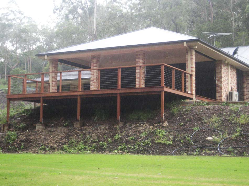 timber backyard deck