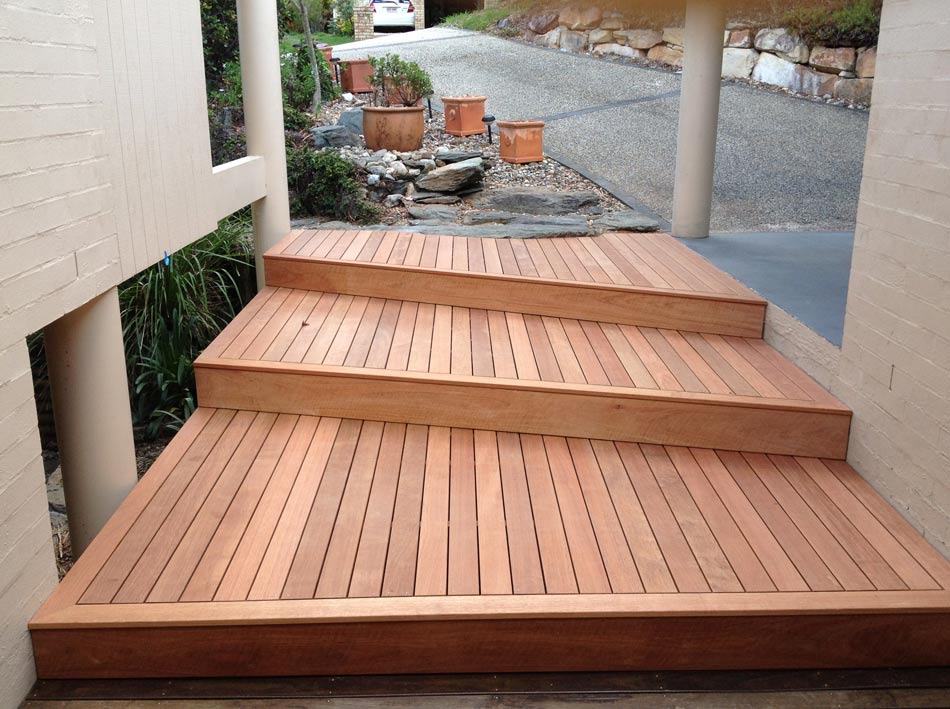 wood patio steps