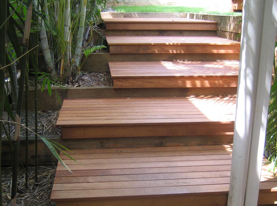 long wood steps