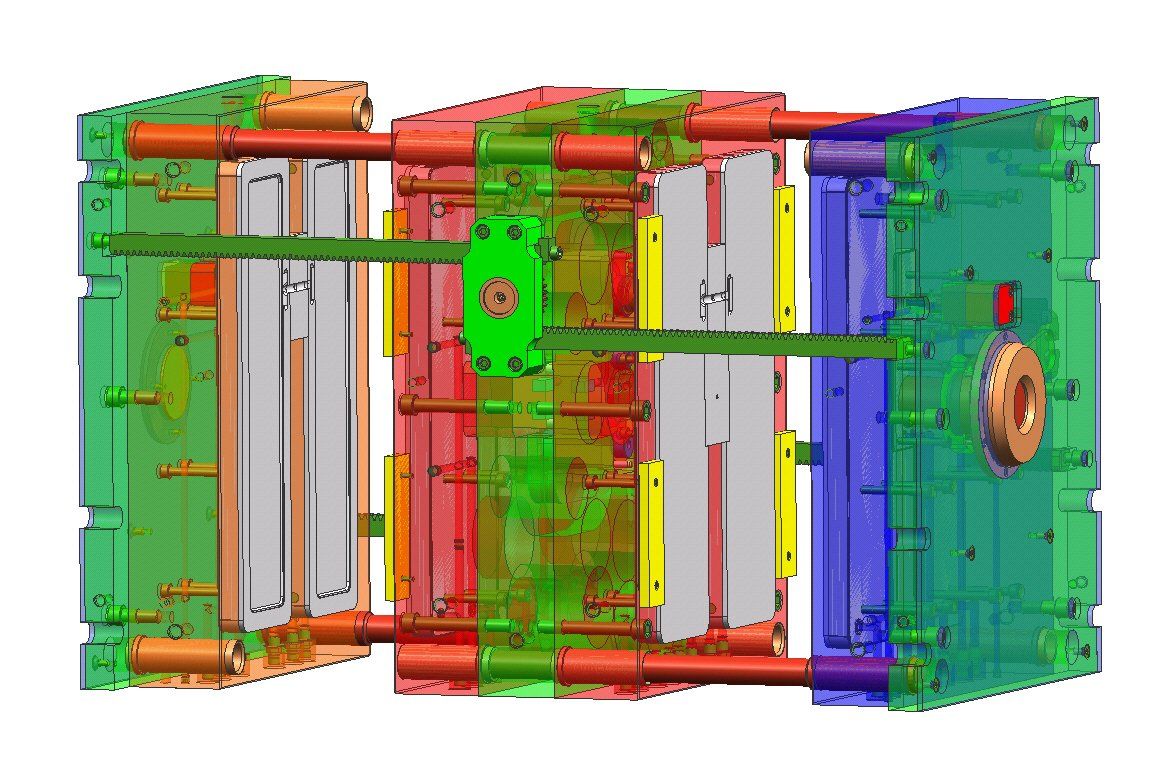 A computer generated image of a plastic molding.