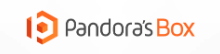 The logo for pandora 's box is orange and black on a white background.