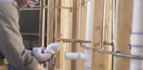 sewage pipes being montaged