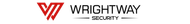A red and black logo for wrightway security