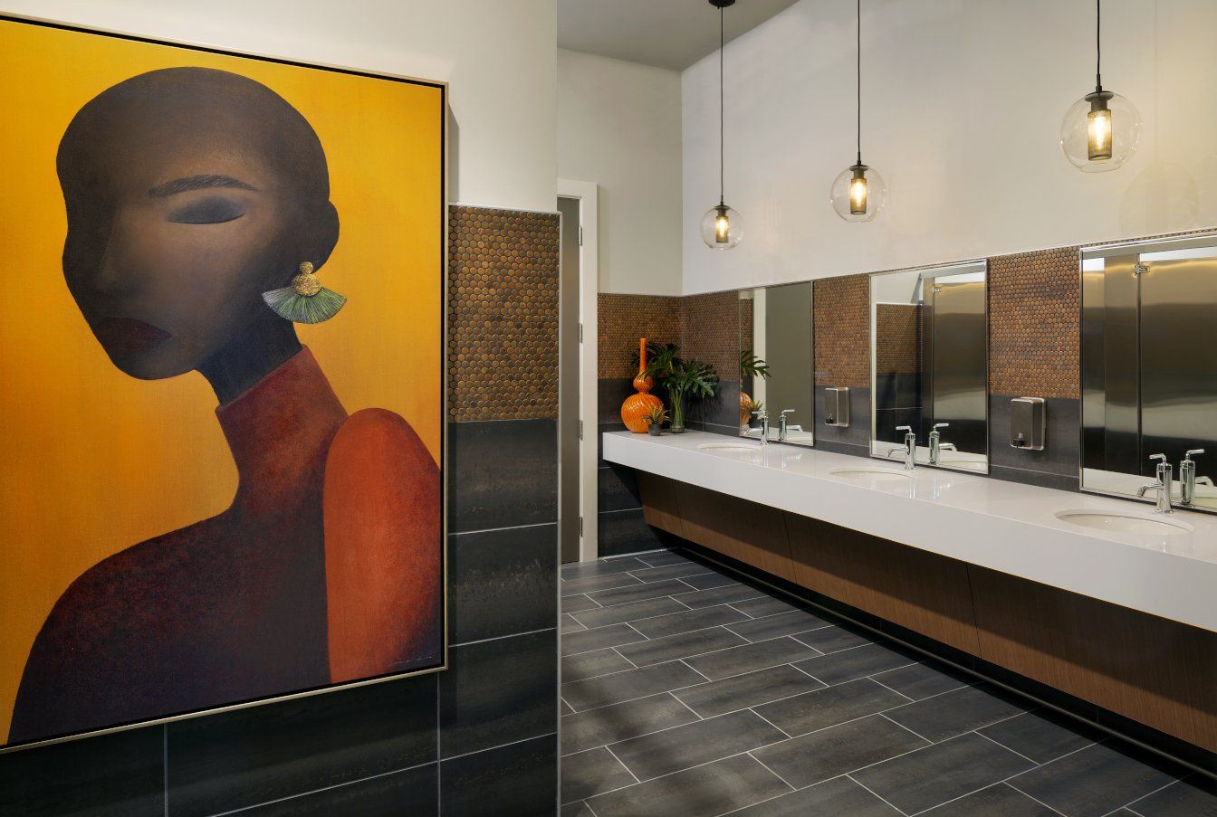 Vantage St. Pete Apartment Resident Lounge Bathroom