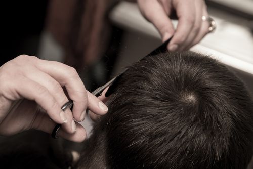 Man getting a haircut at our barber shop in Portadown