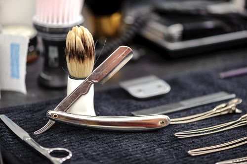 Beard trimming tools in our barber shop in Portadown