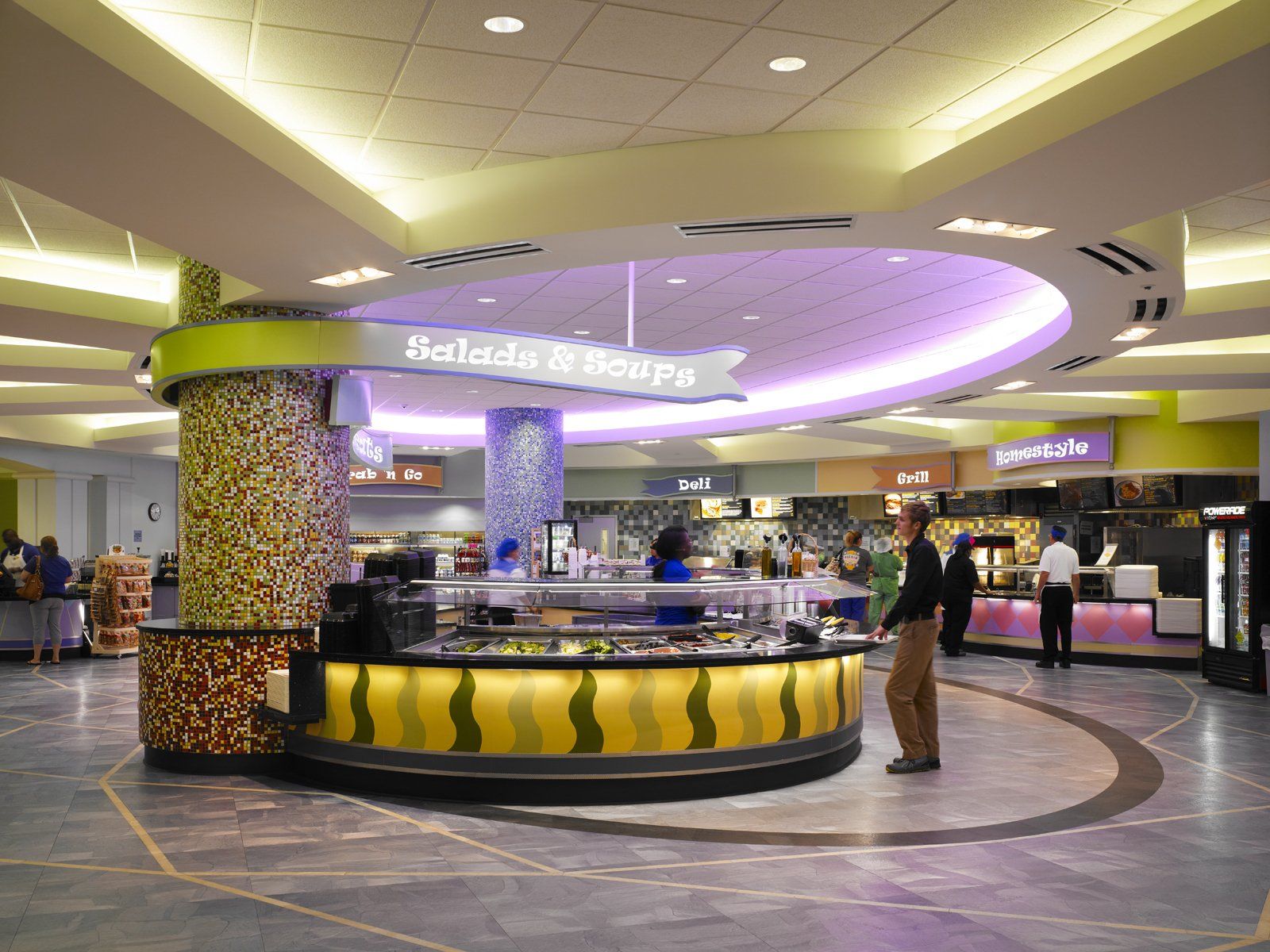 A cafeteria food station with 