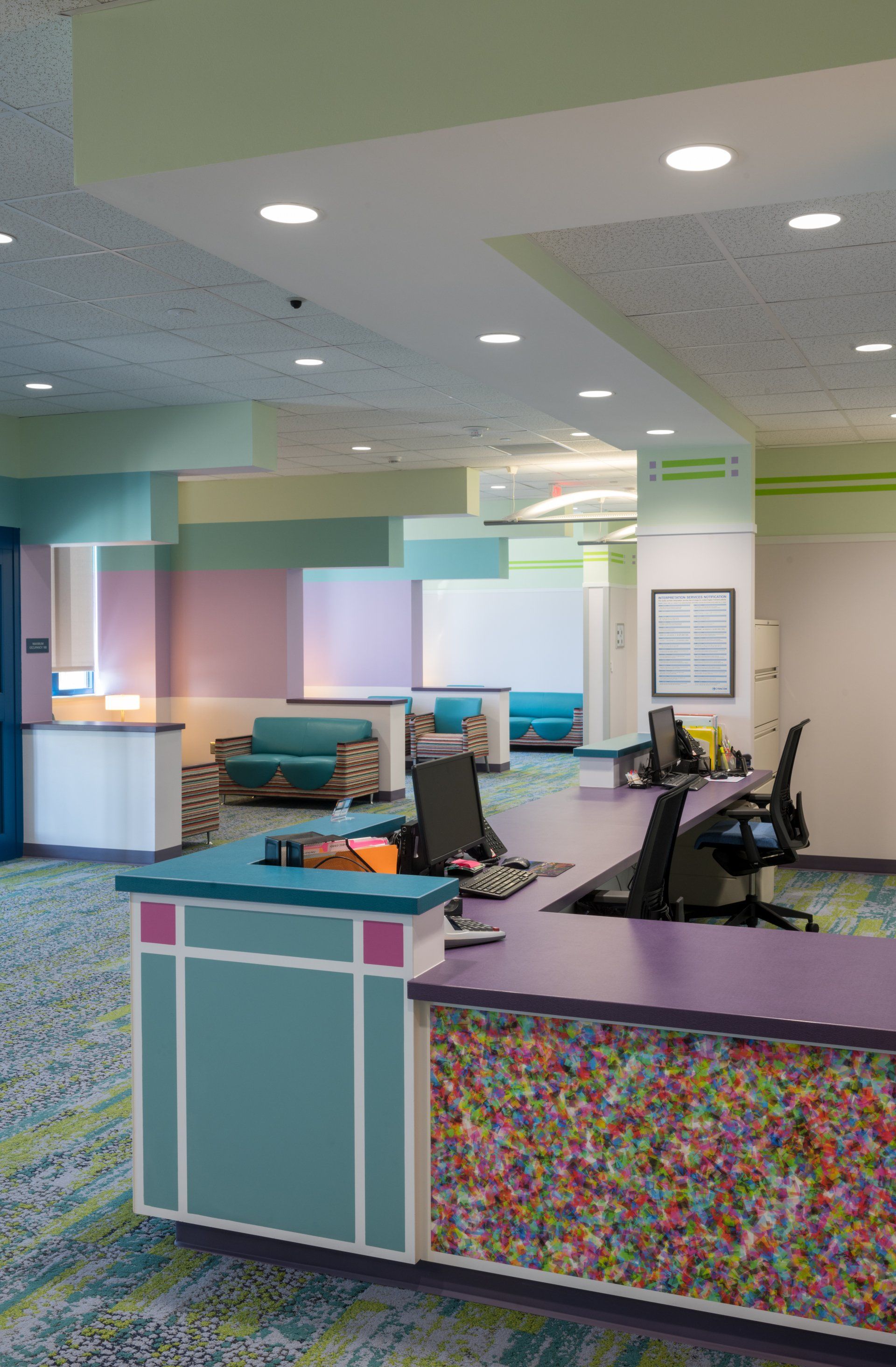 reception desk in hospital