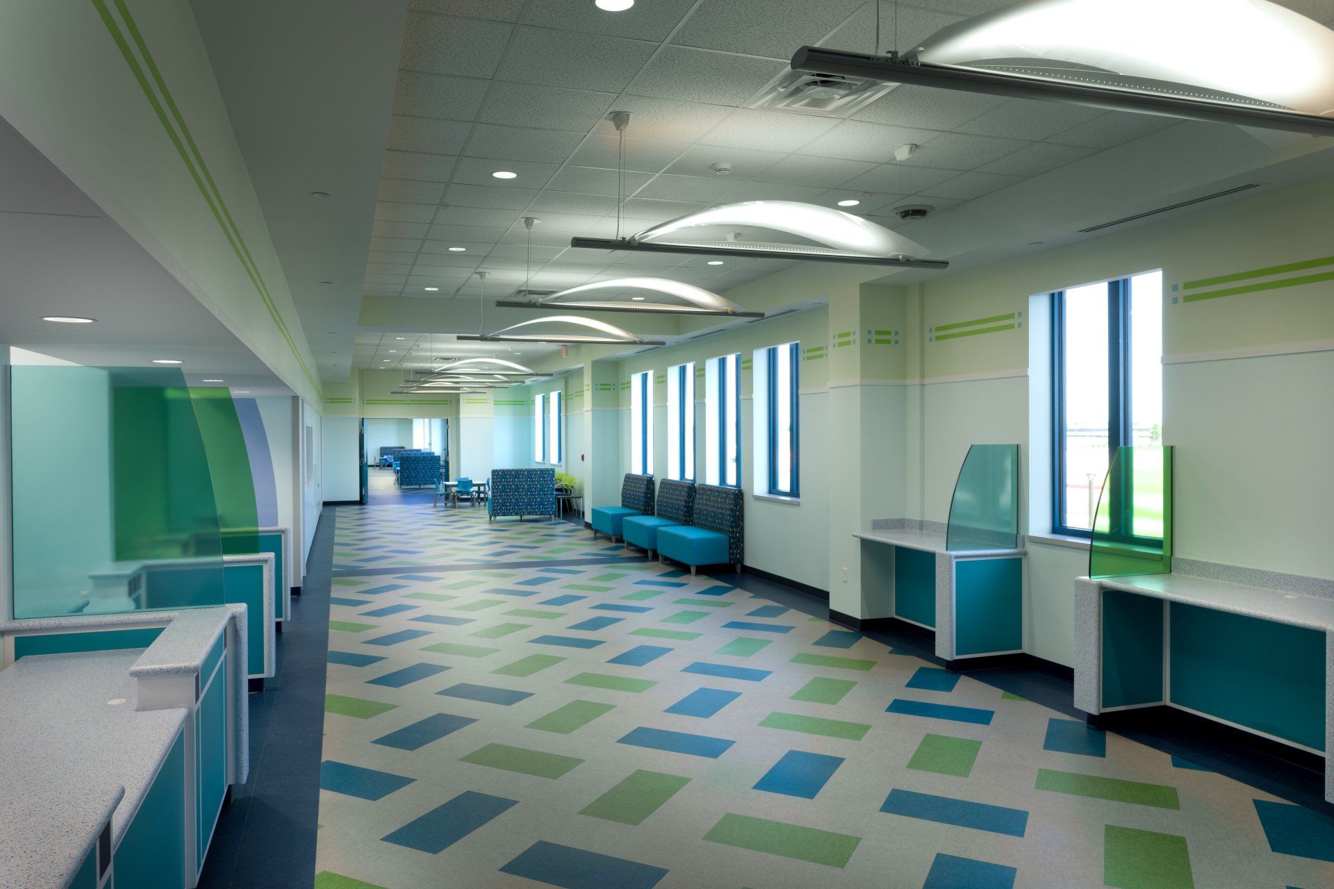 Waiting area in corridor