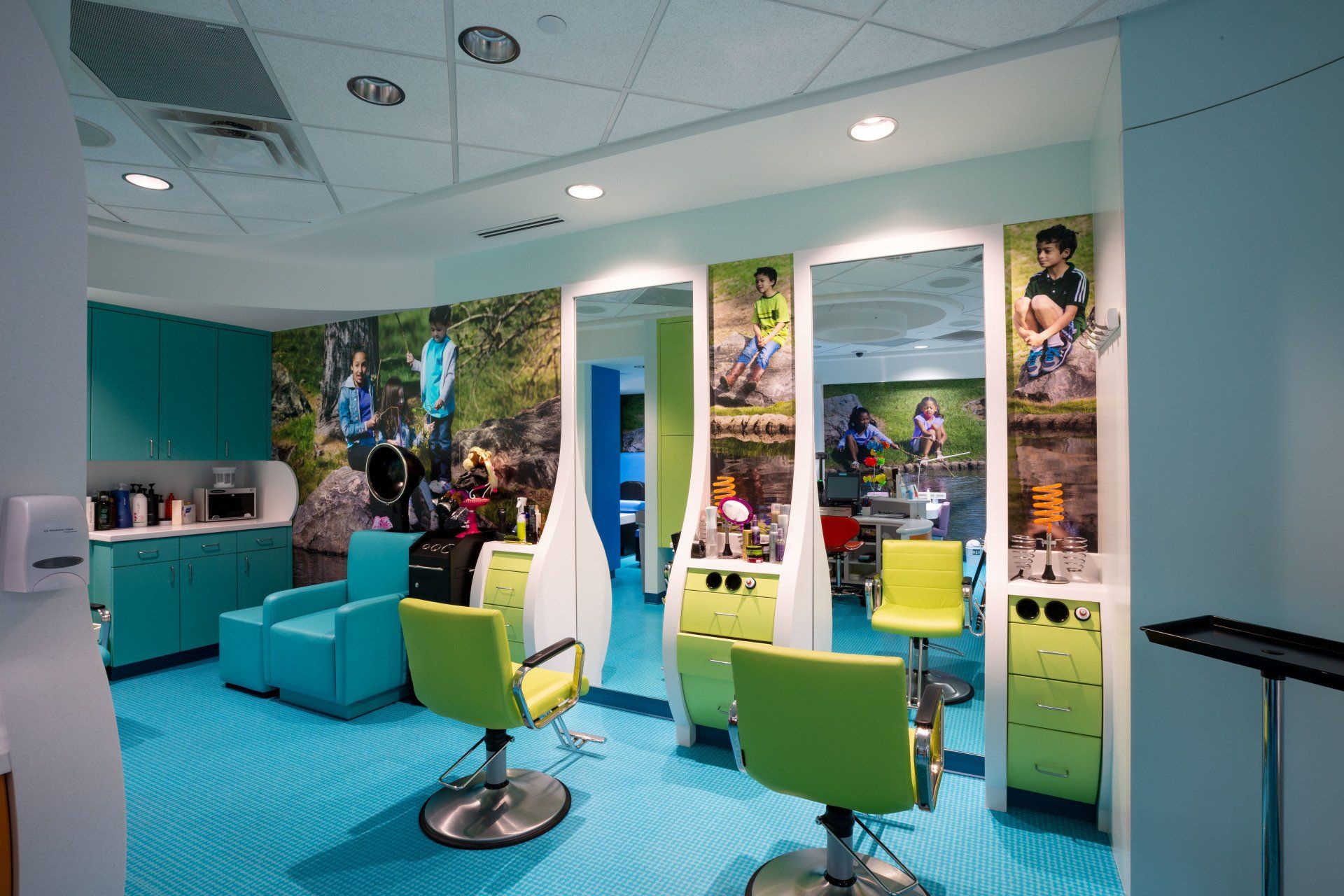 kids hair salon area