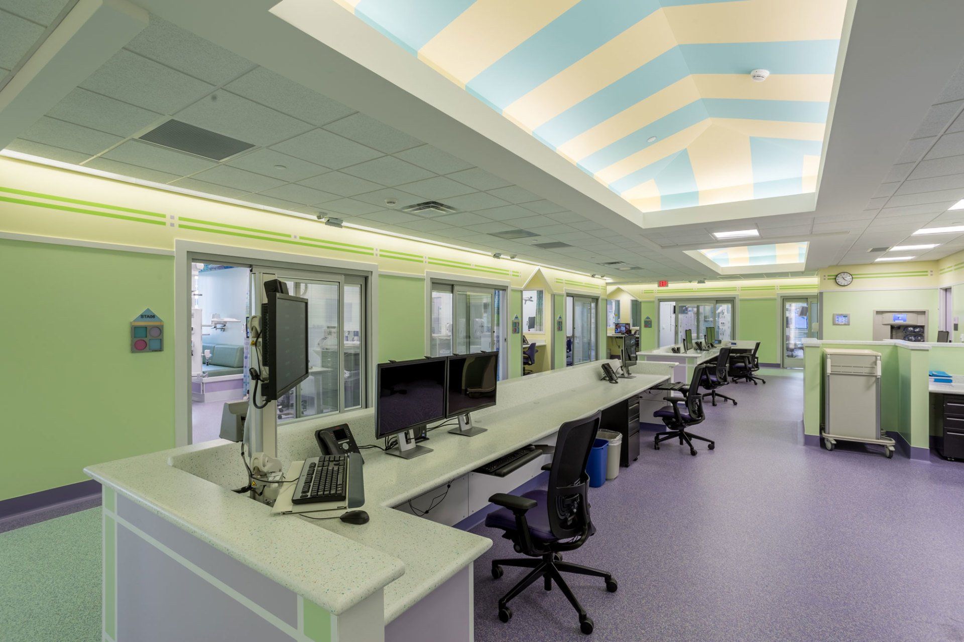 Hospital nurses work station area