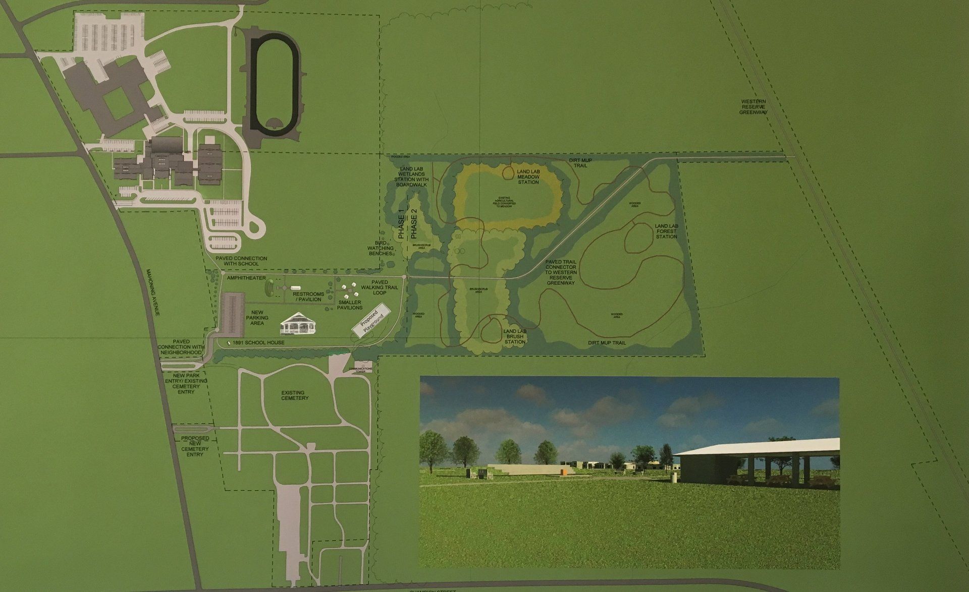 The renderings are currently on display at the Champion Township offices and will be placed at different locations over the coming months.