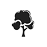 Black cotton plant icon.