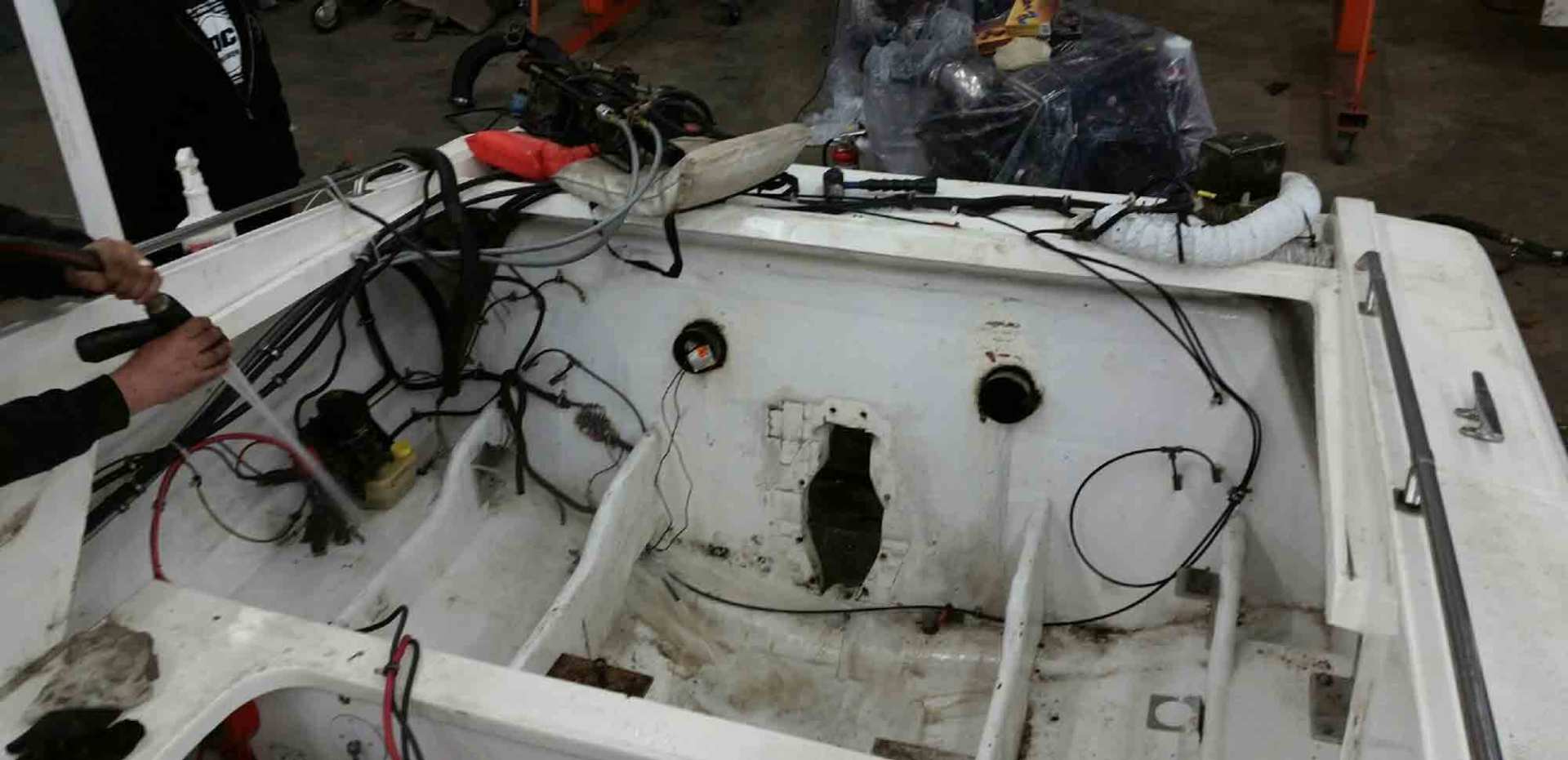 Marine Boat Being Repaired — Lancaster, PA — Marine Plus LLC
