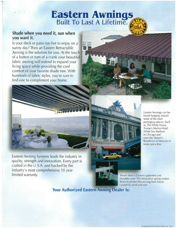 Eastern Awnings leaflet
