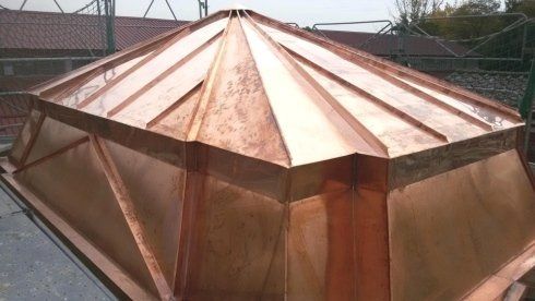 copertura in rame in doppia aggraffatura