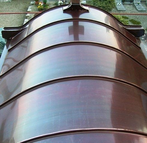 copertura in rame oxid con doppia aggraffatura