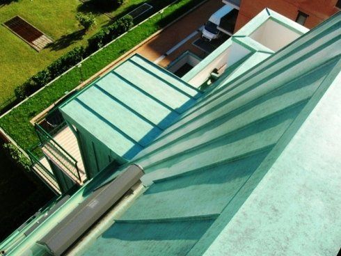copertura in alluminio Vestis verde con doppia aggraffatura