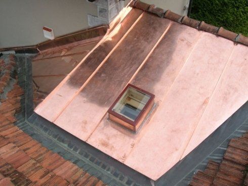 copertura in rame con doppia aggraffatura